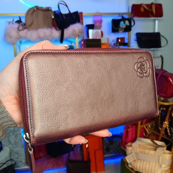 Chanel Deep Purple Iridescent Large Zip Around Wallet - Picture 5 of 16